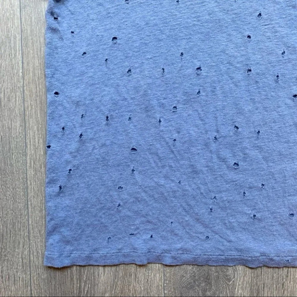 Revolve IRO Clay Distressed Tee T-Shirt Blue Grey short sleeve crew neck Size XS - Picture 9 of 13